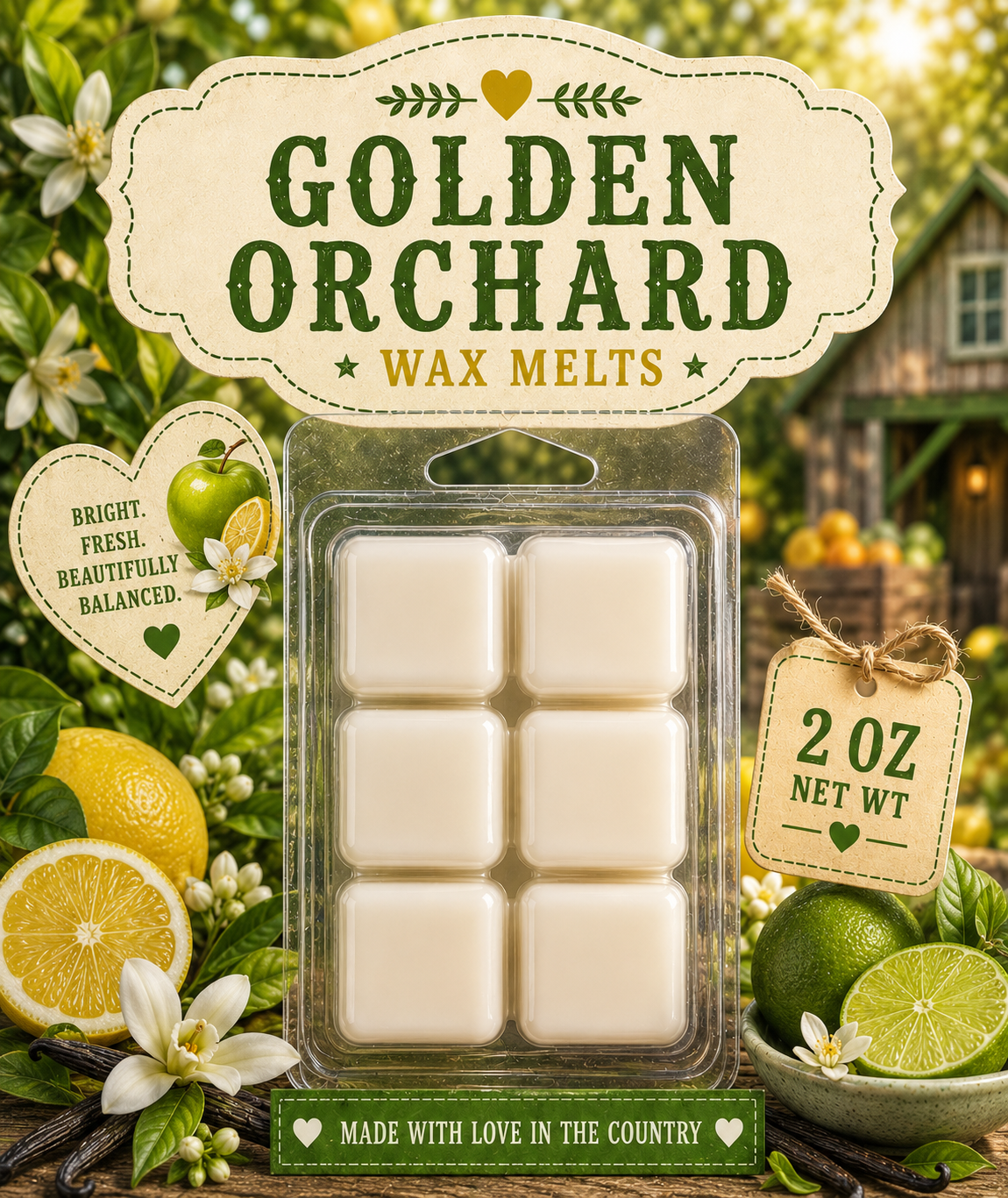 Whiskey oak wax melts