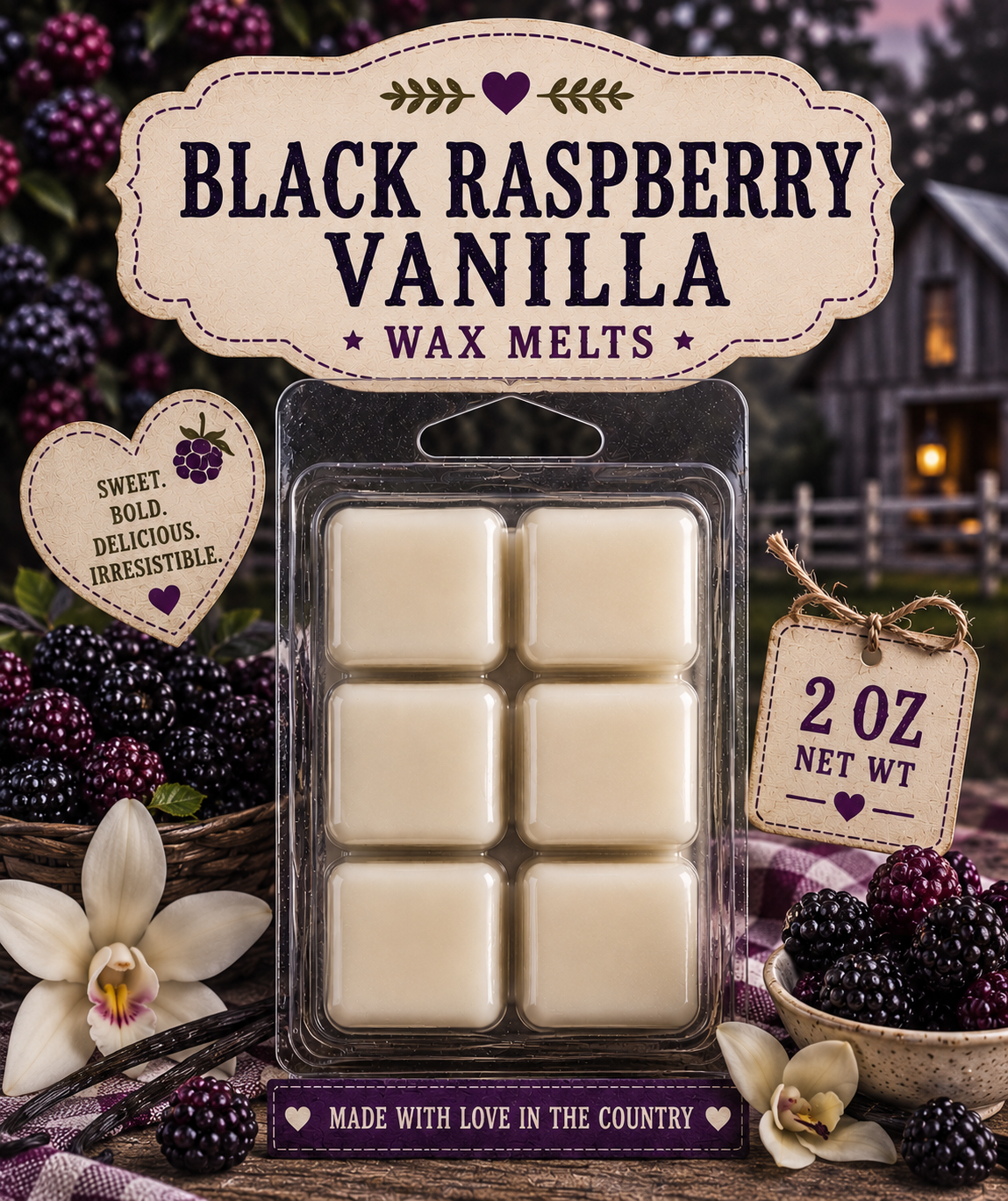 Black raspberry vanilla wax melts