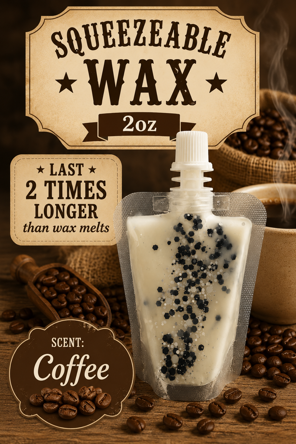 Coffee squeezable wax
