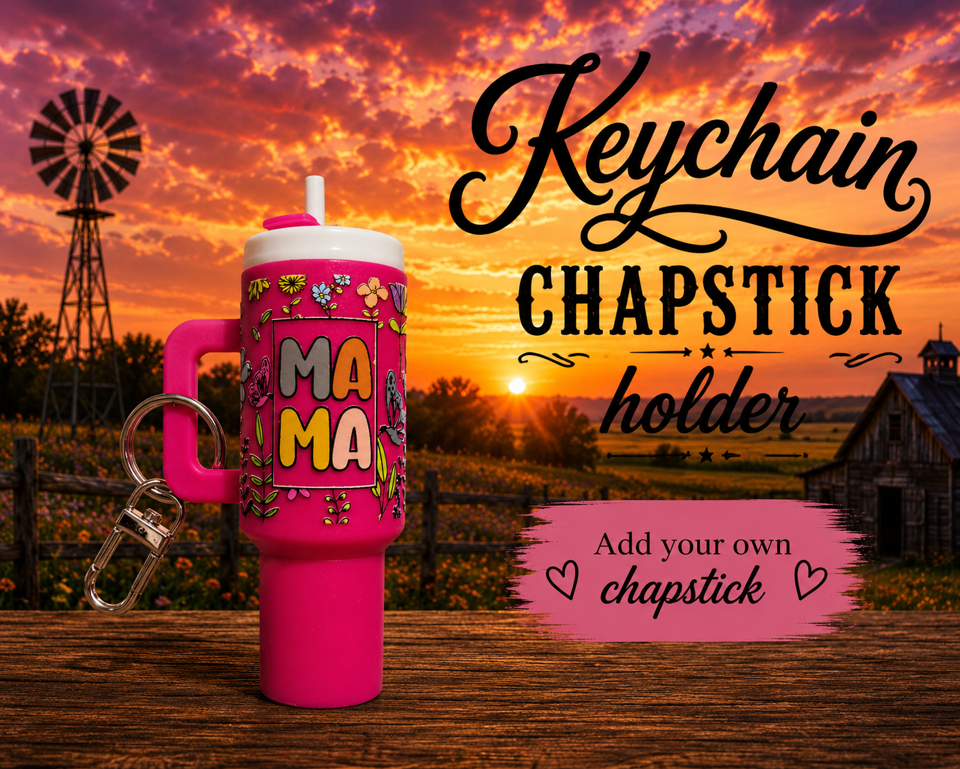 Dark pink keychain