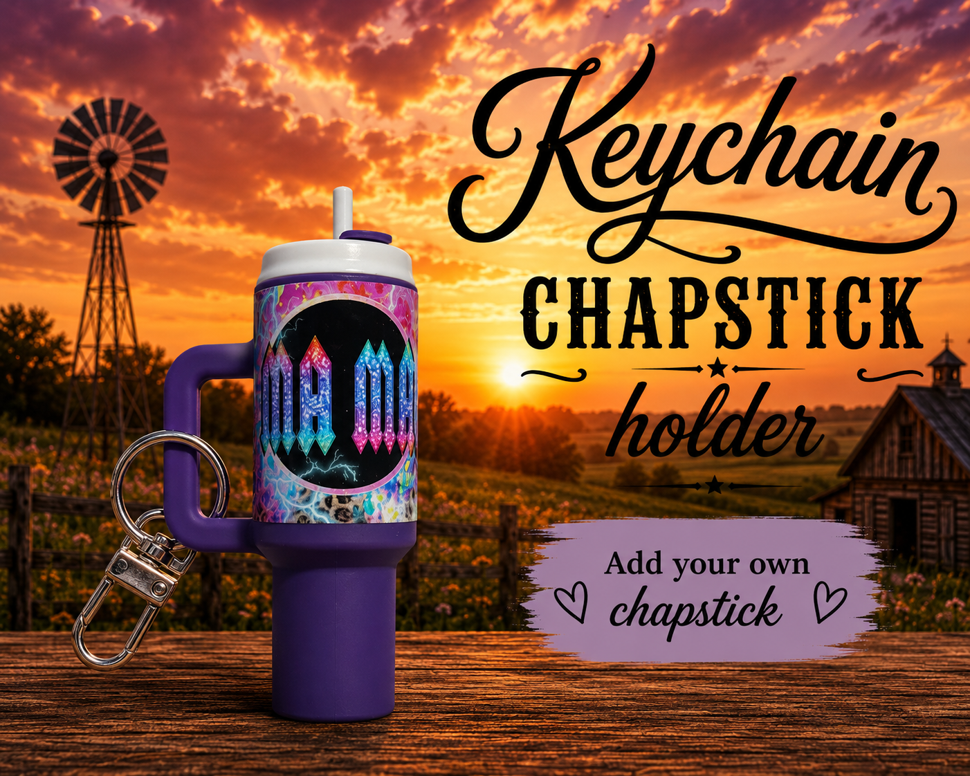 Dark purple keychain