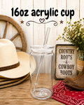 Clear 16oz acrylic cup