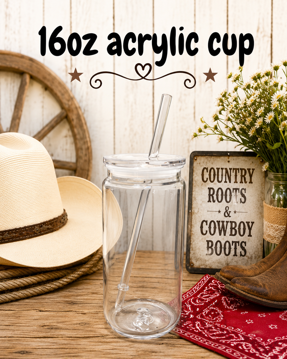 Clear 16oz acrylic cup
