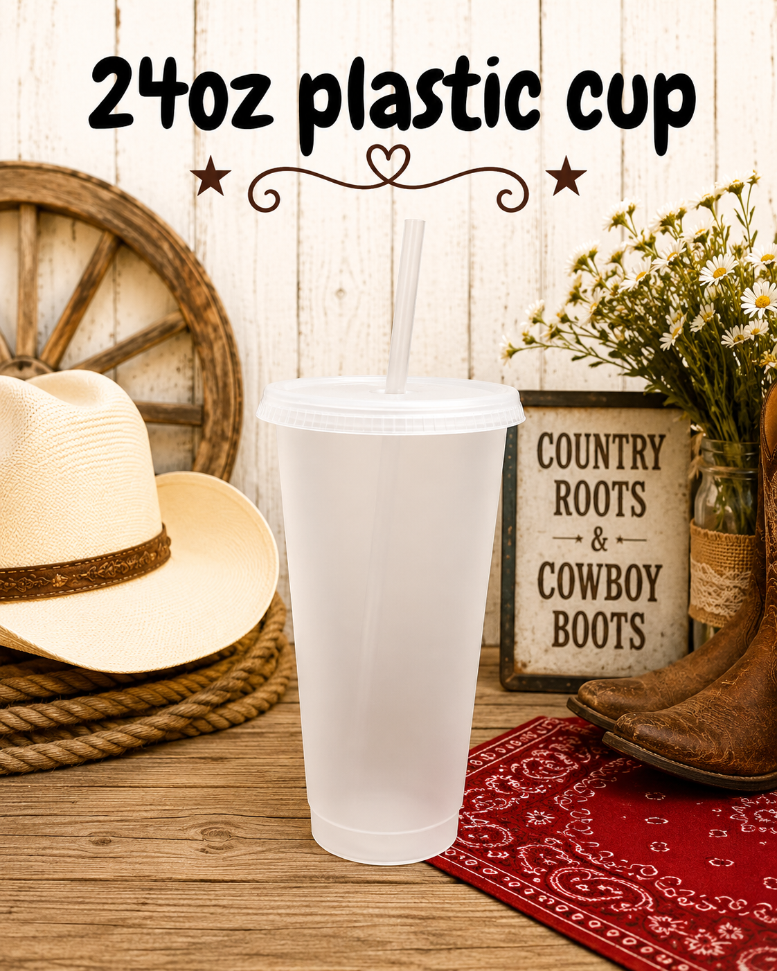 Clear 24oz plastic cup
