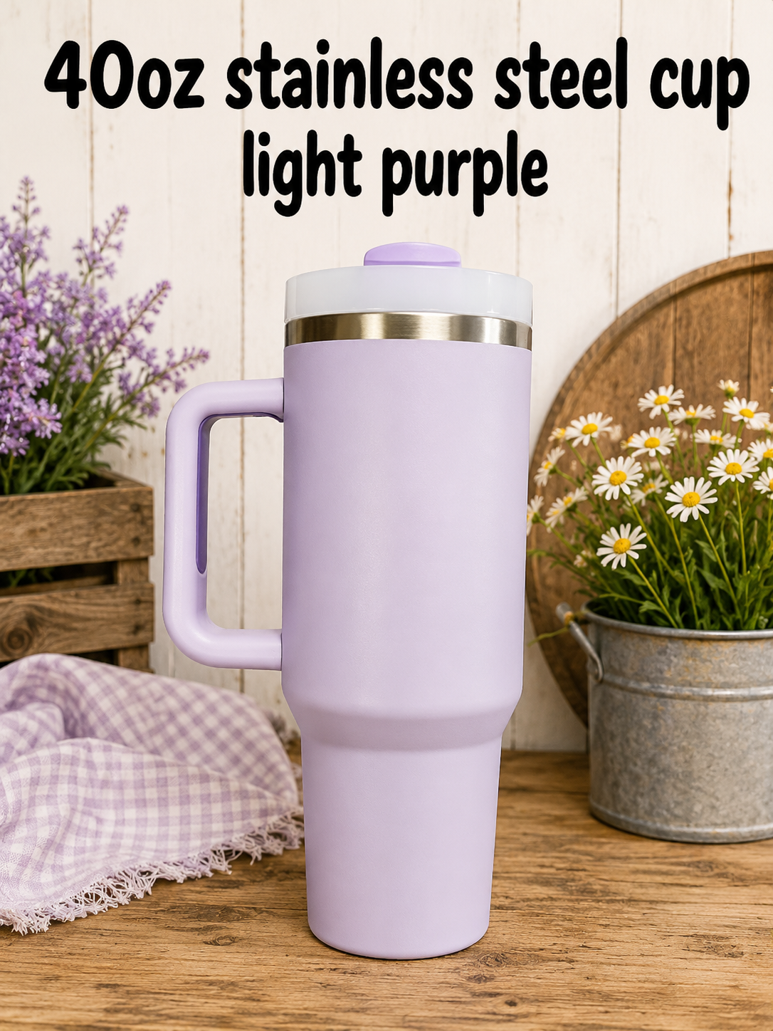 40oz stainless steel light purple