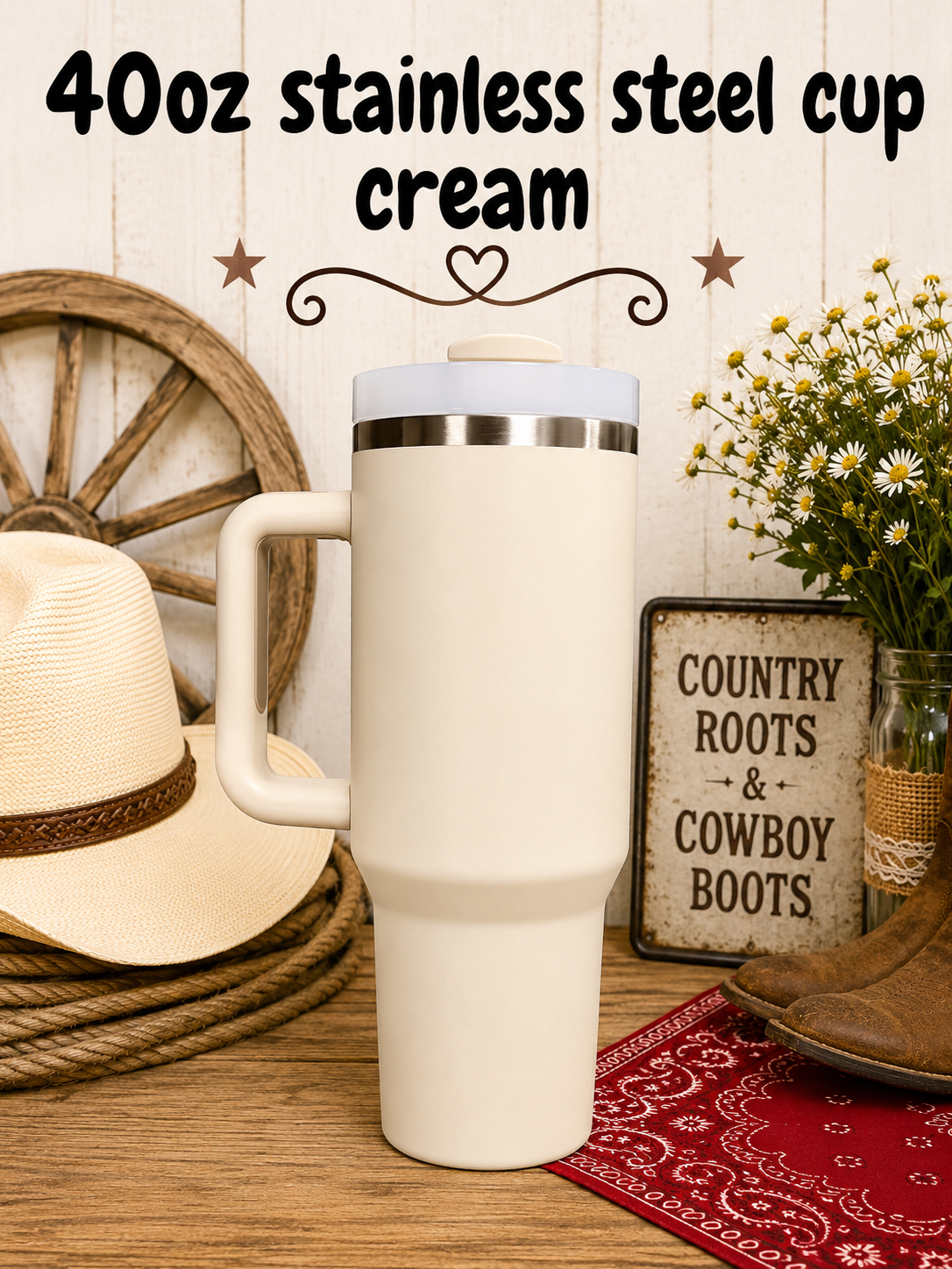 40oz stainless steel cream