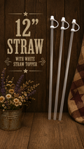 12” straw with white straw topper
