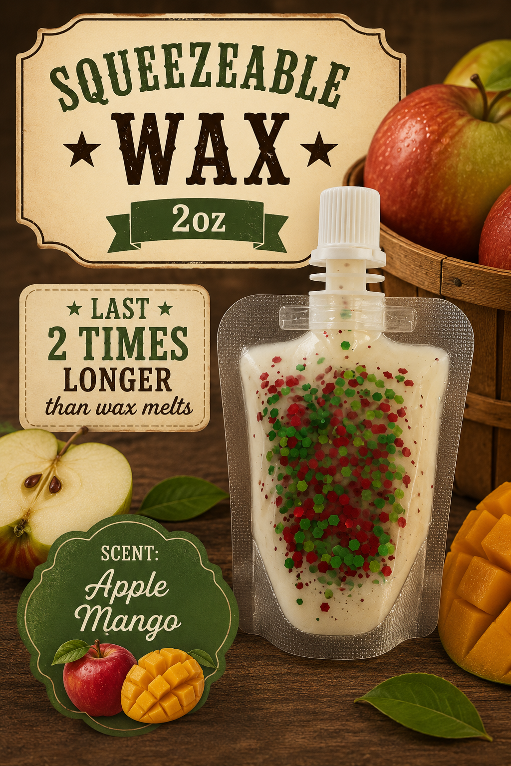 Apple mango squeezable wax