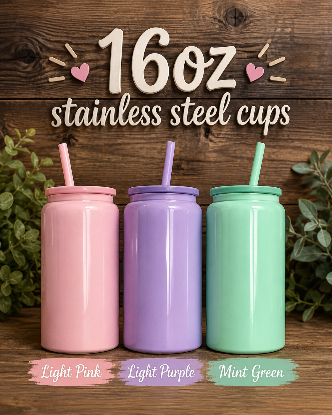 16oz stainless steel cups