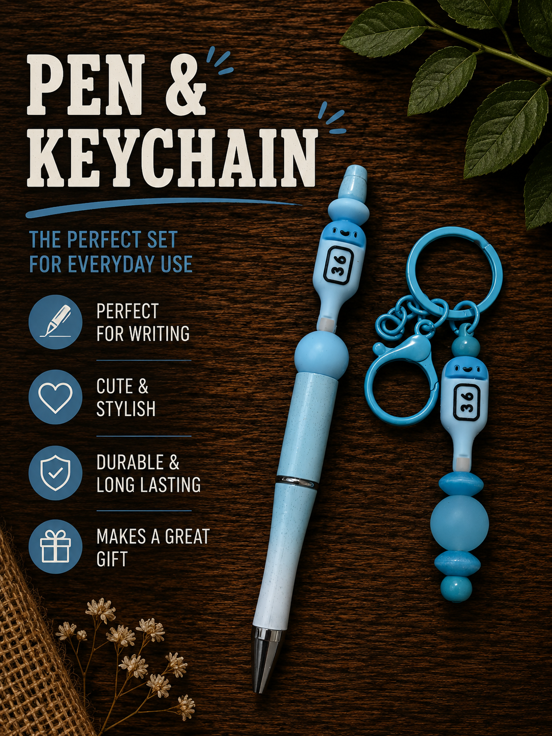 Pen & keychain set