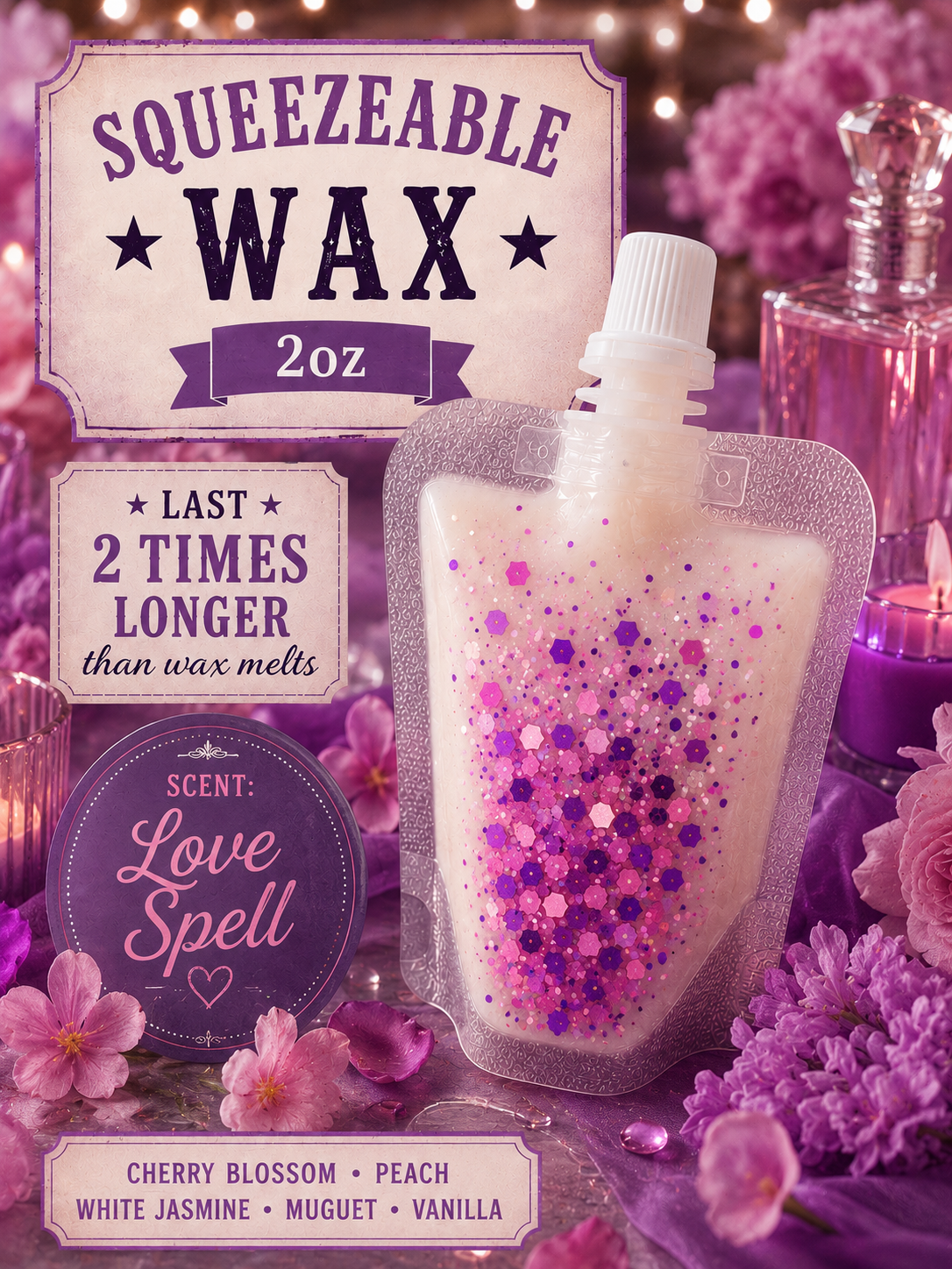 Love spell squeezable wax