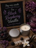 Black raspberry vanilla 7oz tin candle