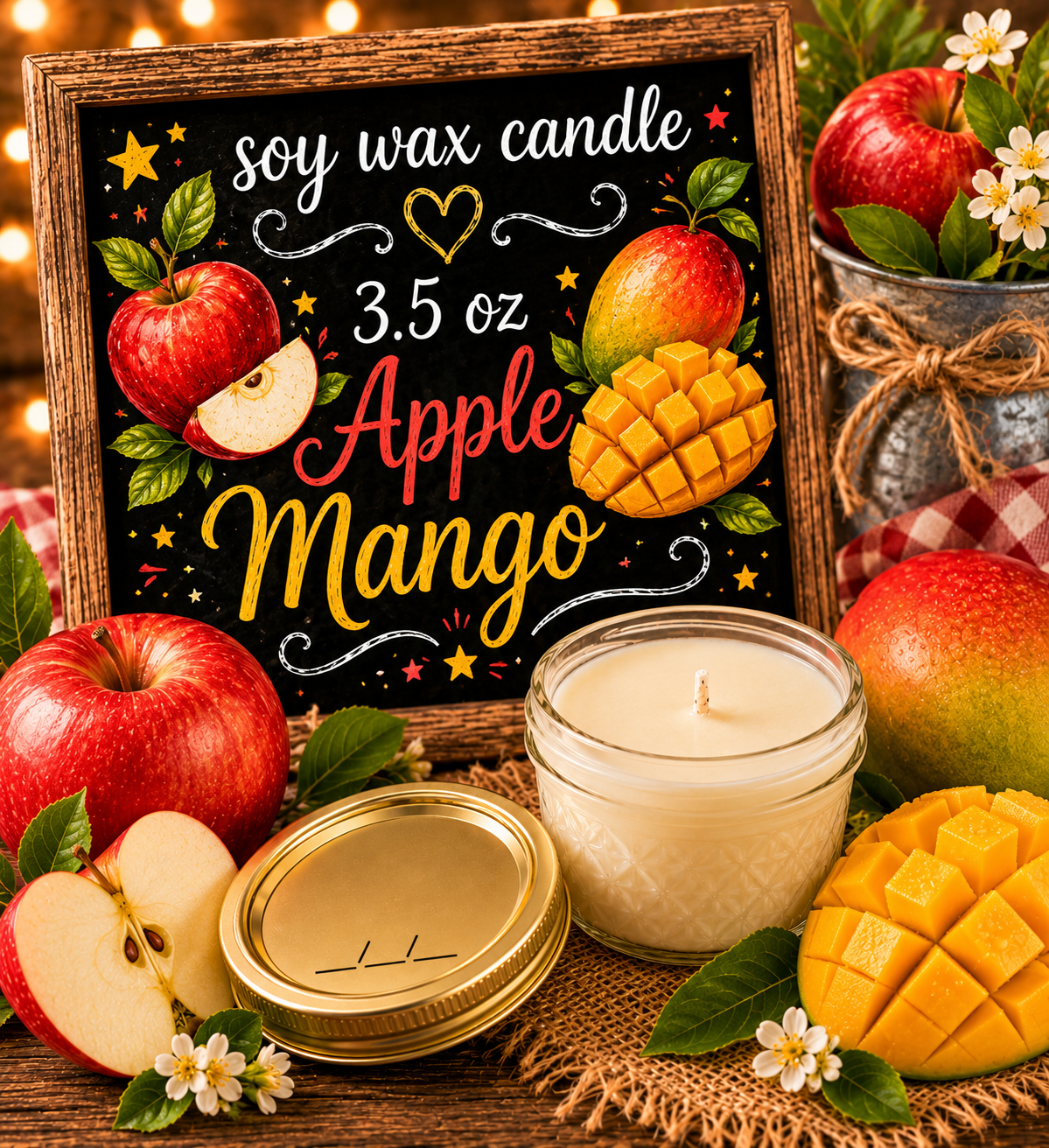 Apple mango 3.5oz candle