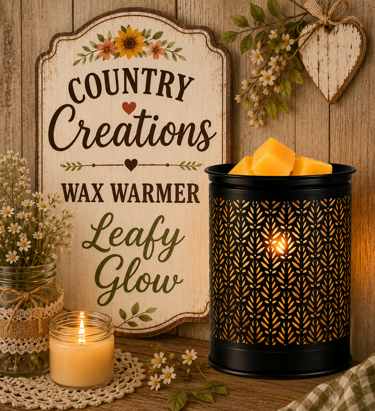 Leafy glow wax warmer