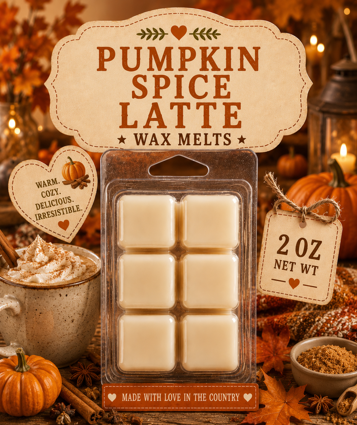 Pumpkin spice latte wax melts