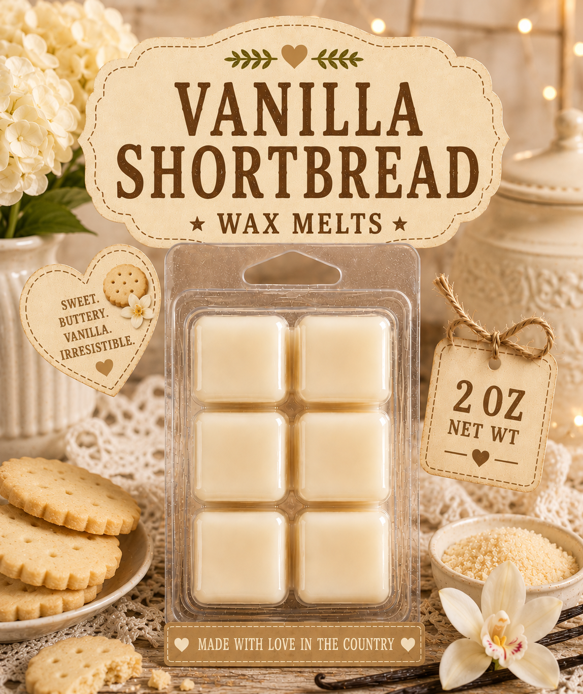 Vanilla shortbread wax melts