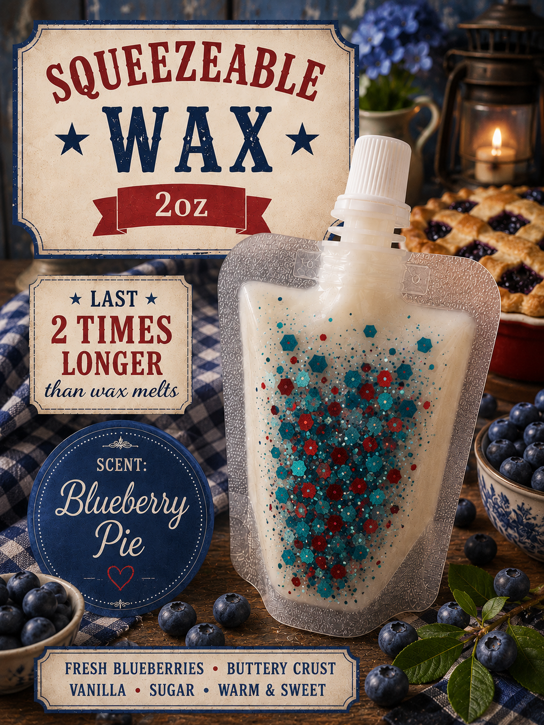 Blueberry pie squeezeable wax