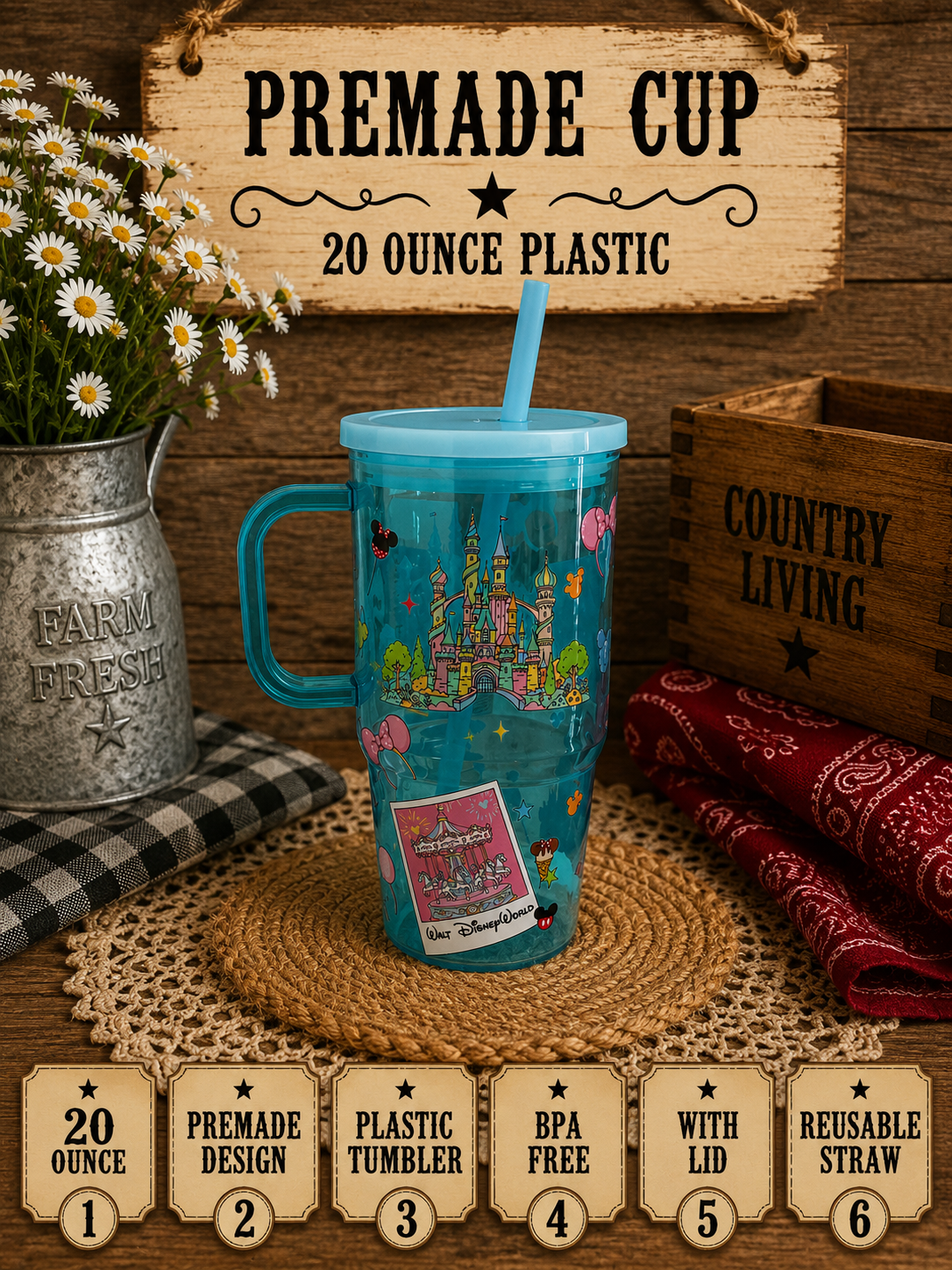 Premade 20oz with handle
