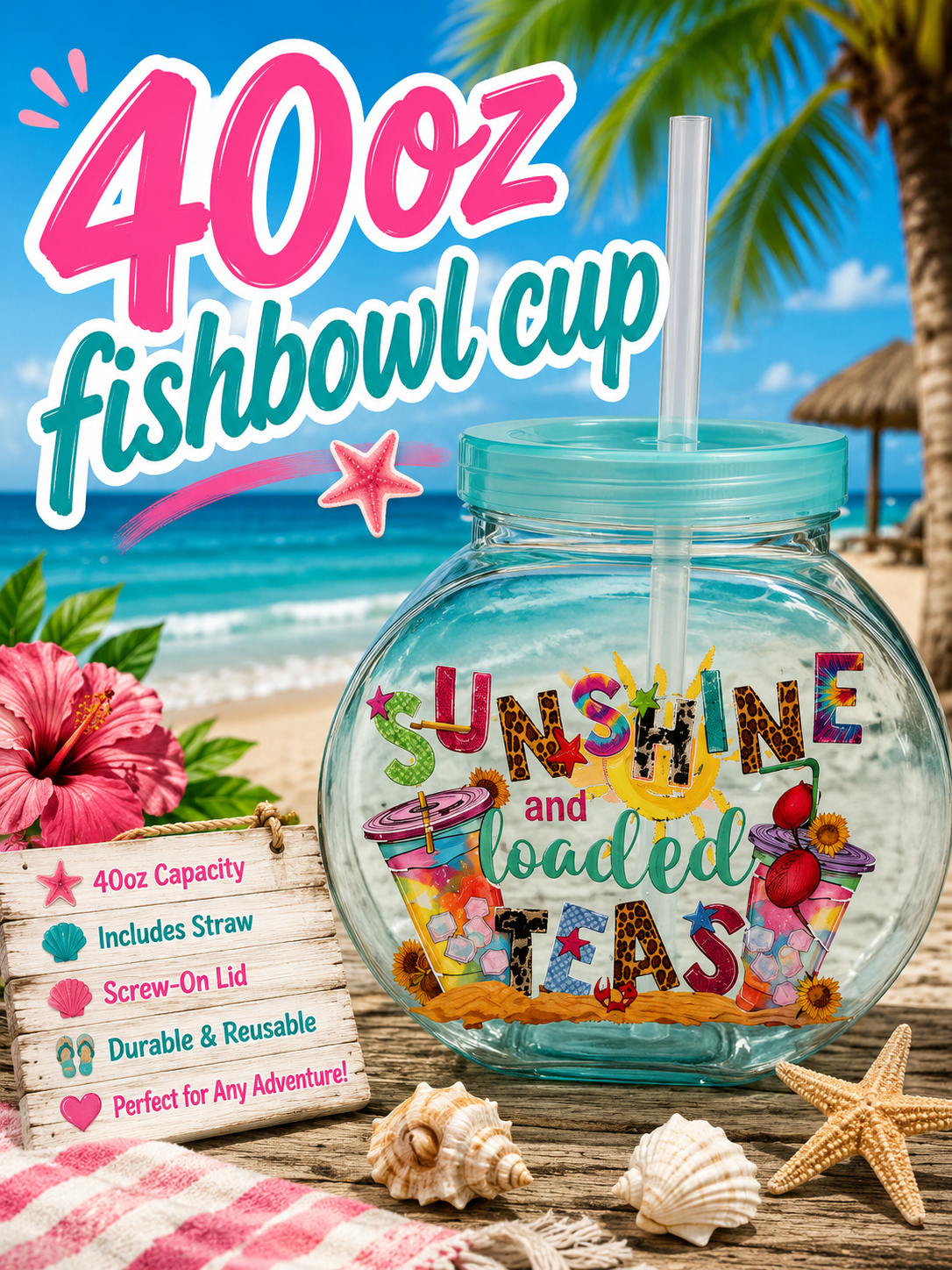 40oz fishbowl cup