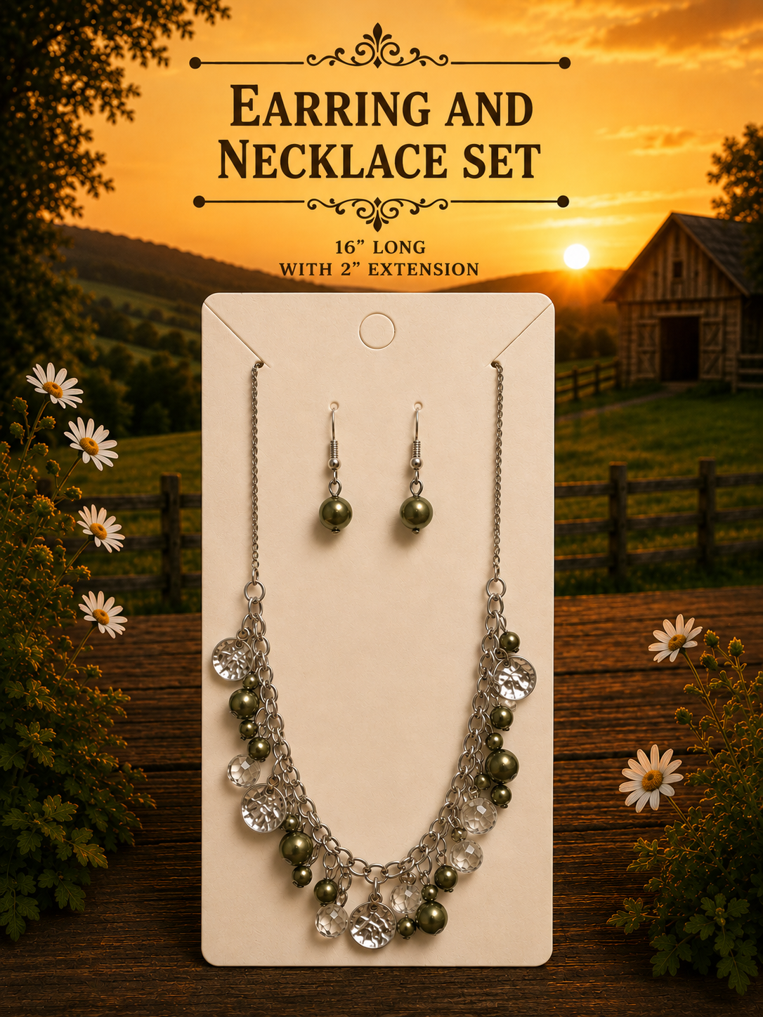 Earrings and necklace set