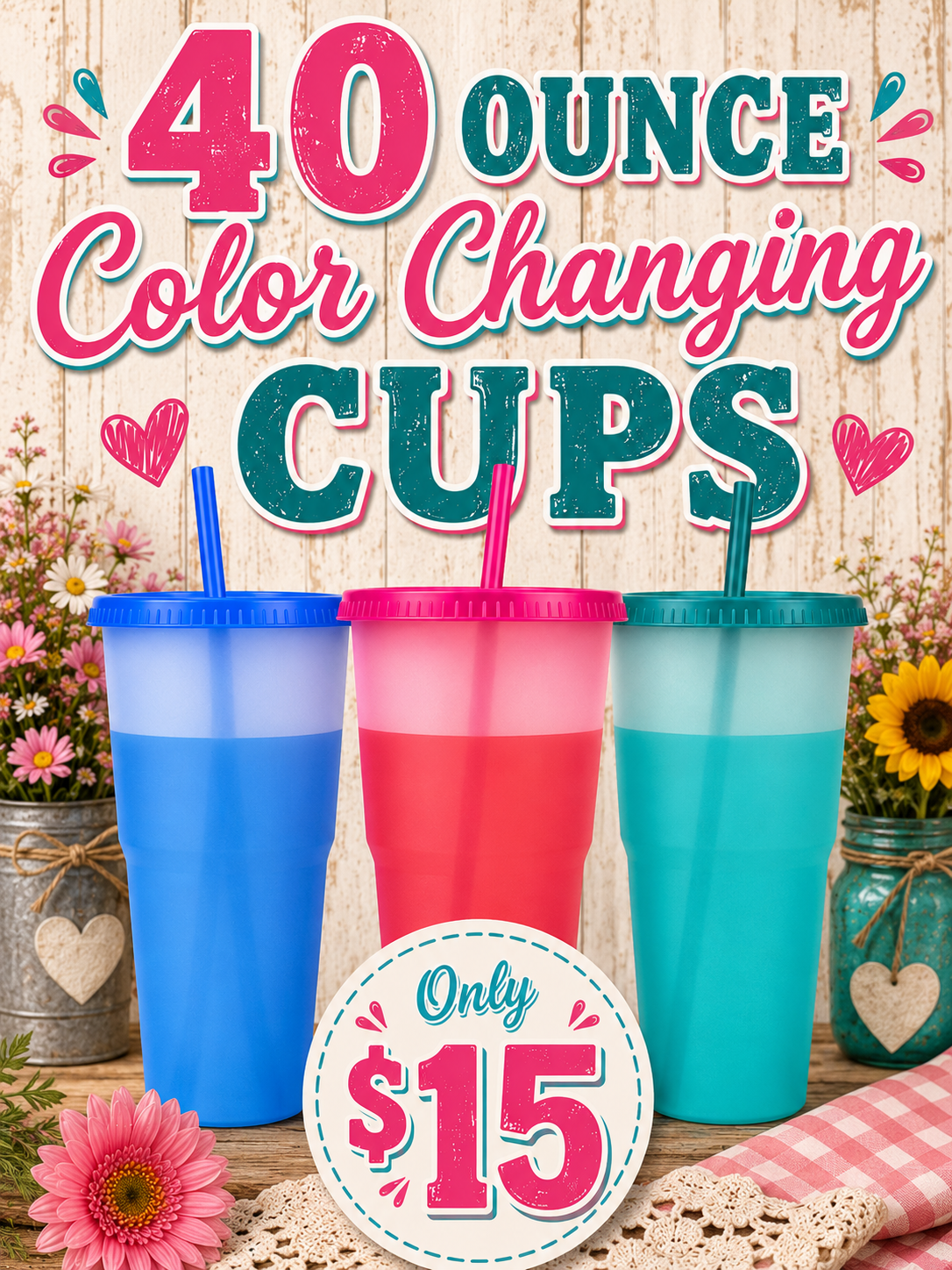 40oz color changing cup